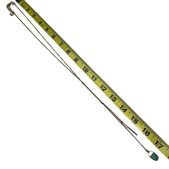 J Crew Green Polished Stone Gold Necklace - Picture 6 of 8